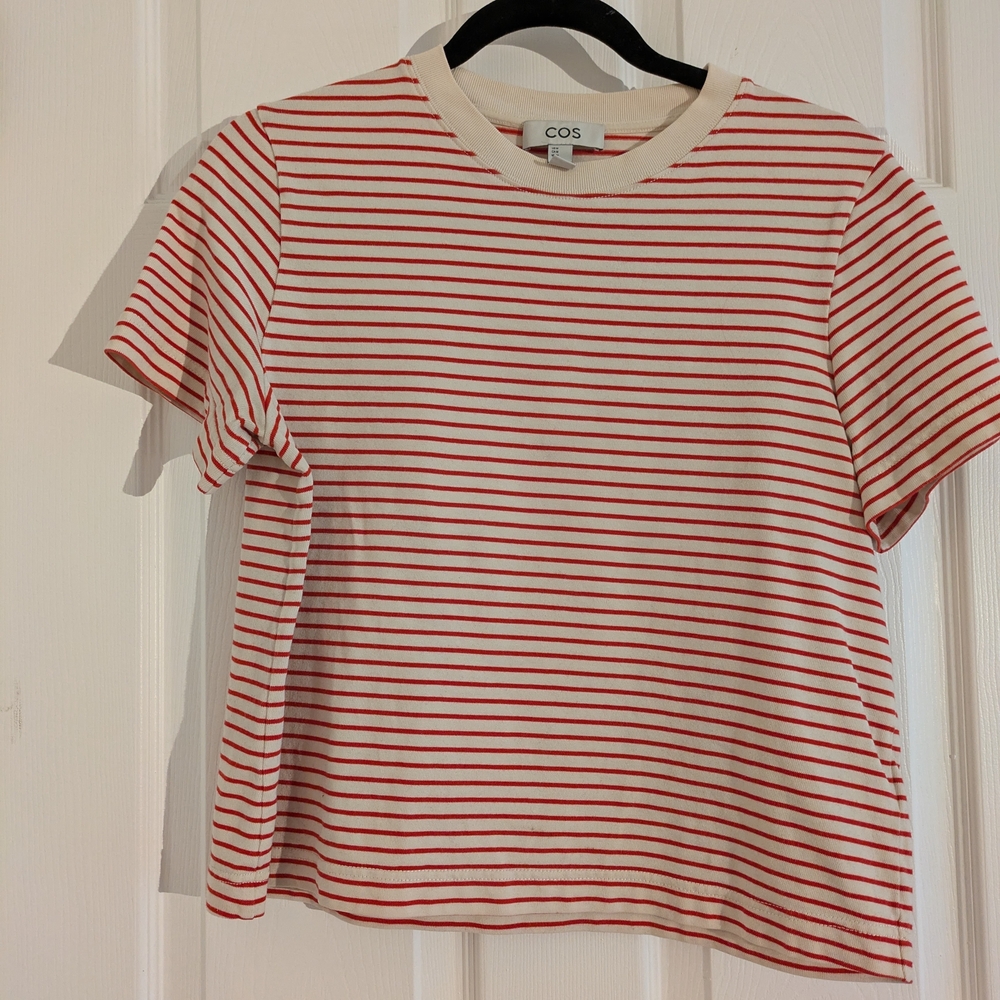 COS Red and White Striped T-Shirt